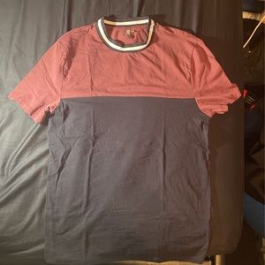 BURGUNDY AND BLUE T SHIRT